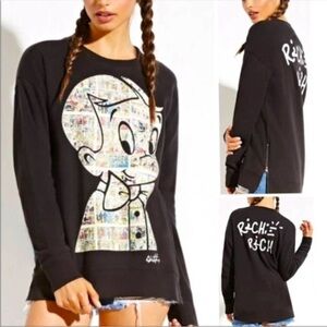 Alec monopoly X f21 Richie rich graffiti art pull over cotton sweater sz M
